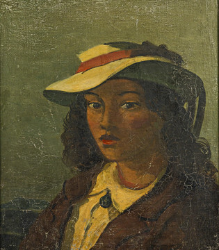 安德烈·德朗戴帽子的女人的肖像