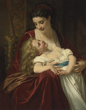 威廉·阿道夫·布格罗母亲和孩子油画