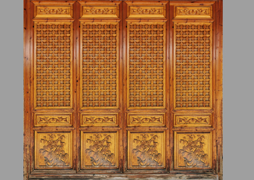 中式古建木大门