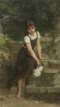 威廉·阿道夫·布格罗布格罗接水的少女油画