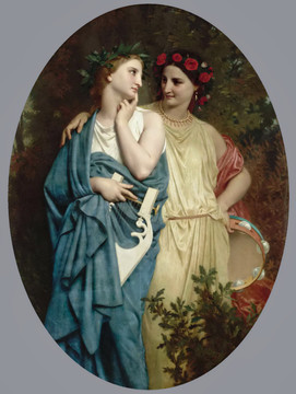 威廉·阿道夫·布格罗布格罗双人肖像油画