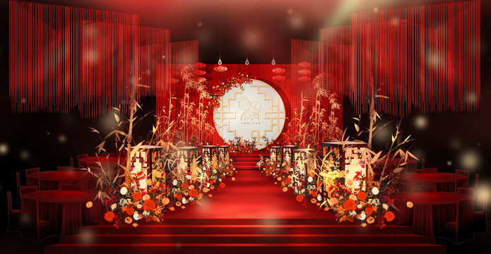 红色新中式婚礼