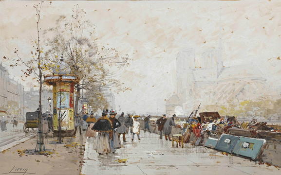 加林拉洛巴黎街道风景油画
