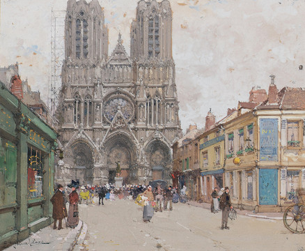 加林拉洛巴黎教堂建筑油画