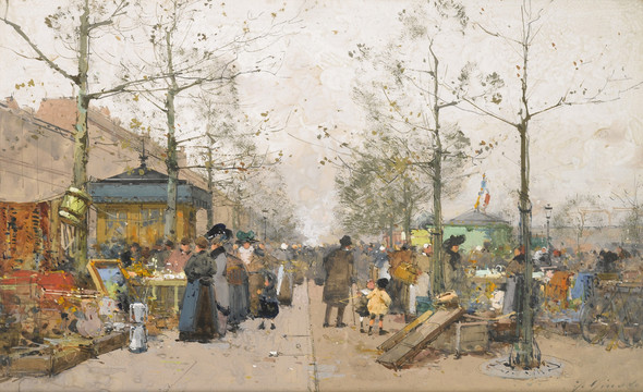 加林拉洛巴黎街道风景油画