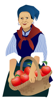 摘苹果农妇