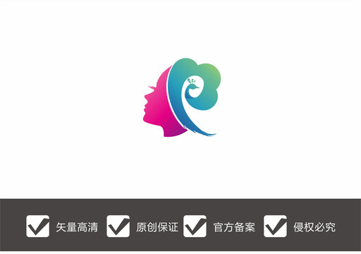 美女孔雀logo