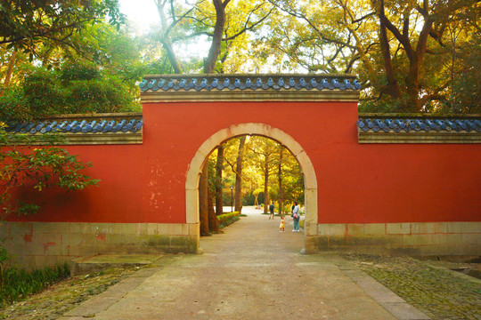 红墙拱门