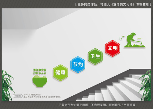 食堂楼道文化墙