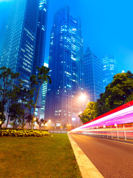 上海浦东陆家嘴城市夜景