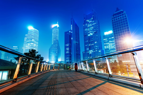 上海浦东陆家嘴城市夜景