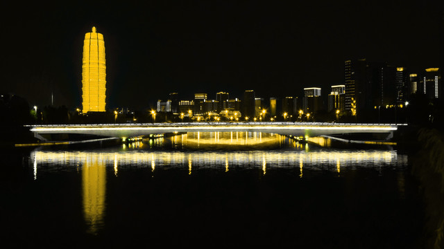 黑金城市郑东夜景