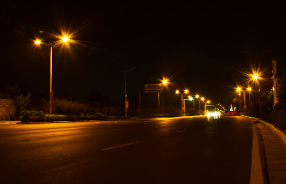城市道路夜景特写