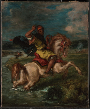 德拉克洛瓦骑马人物油画