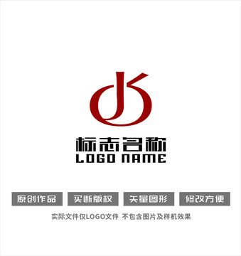 J字母KQ标志科技logo