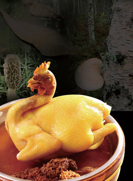 粤式菌菇黄金白切鸡