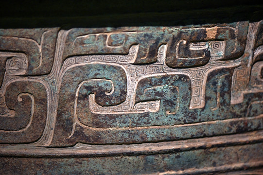 古代青铜器纹饰特写