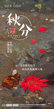 原创秋分节意境红叶地产微信广告