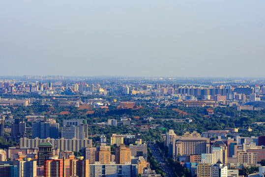 俯瞰北京中轴线城市建筑群