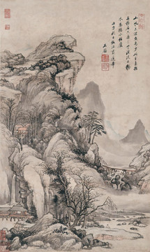 王鉴仿江贯道笔