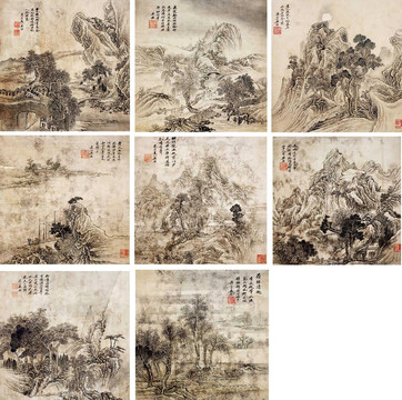 吴历单贴山水册