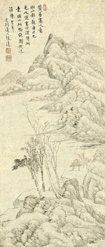 吴历仿倪瓒山水