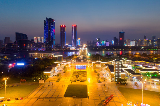 日照城市风光夜景