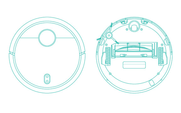 扫地机器人结构线稿