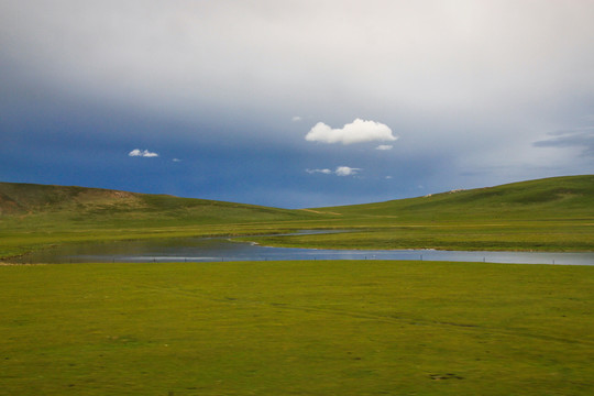 青藏高原湖泊草原