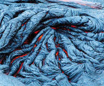 火山熔岩流特写