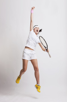 年轻的亚洲女网球选手