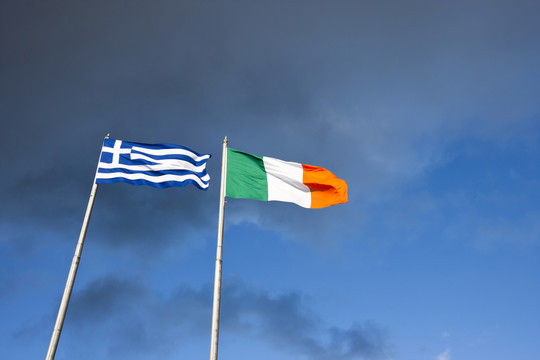 爱尔兰和希腊国旗