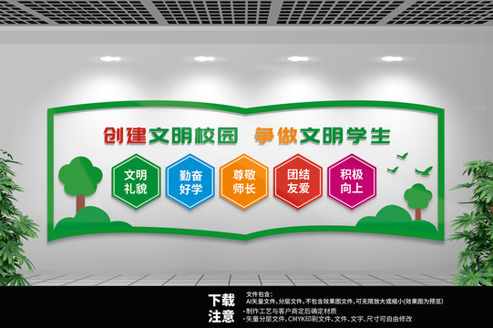 文明校园文化墙