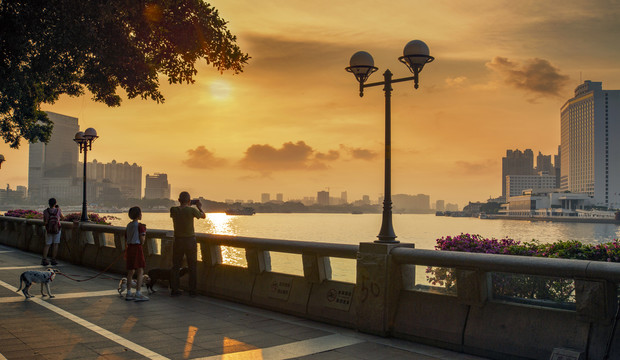 夕照白鹅潭