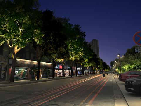 小榄江滨公园大马灯光夜景