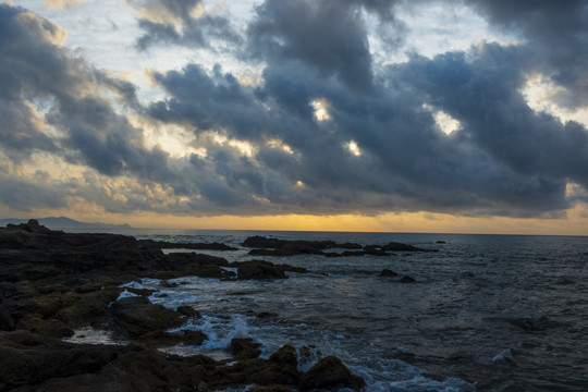 海岸线落日