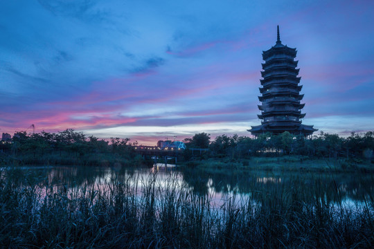 五象湖五晚霞