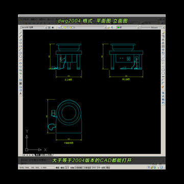 拉胚机CAD平面图立面图