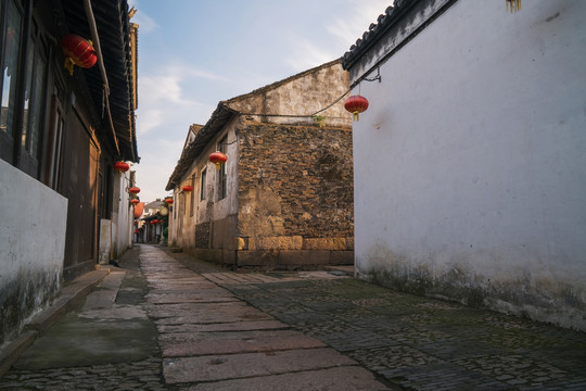 中国苏州怡庄古镇建筑和旅游风光