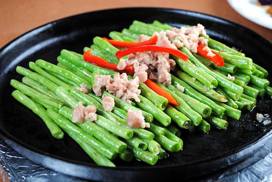 铁板虾酱啫肉碎豆角