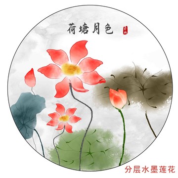 工笔莲花