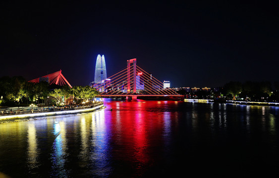 宁波中秋城市夜景