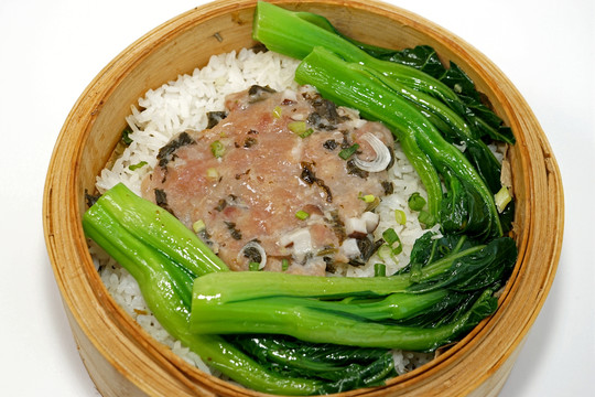 笼仔梅菜肉饼饭