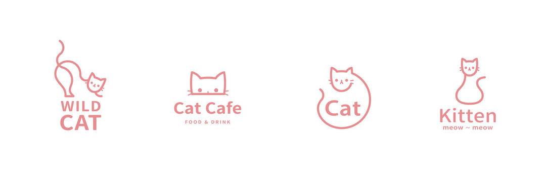 极简风猫艺术设计logo