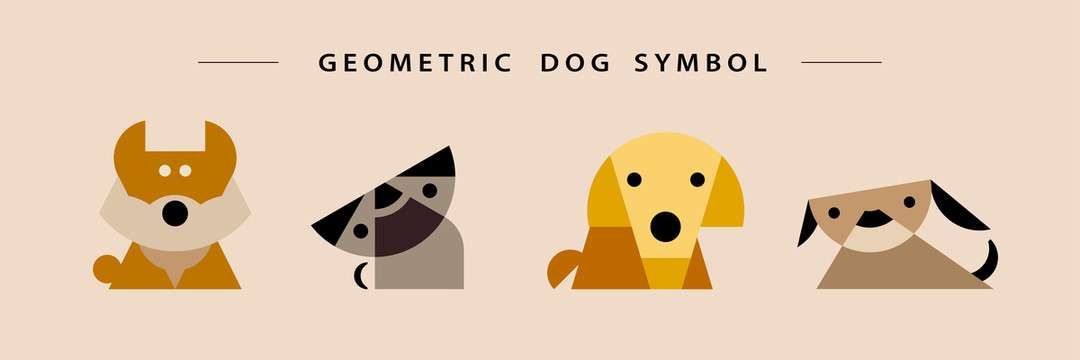 创意小狗几何设计logo