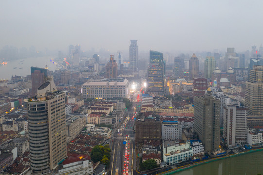 航拍上海城市全景070