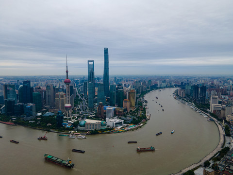 航拍上海城市全景078