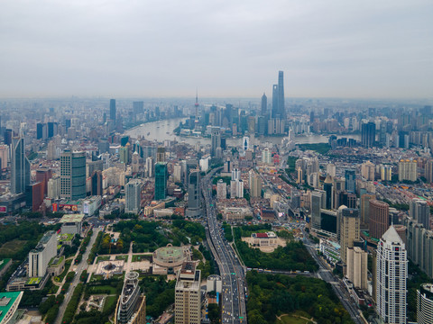 航拍上海城市全景088