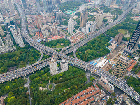 航拍上海城市全景100