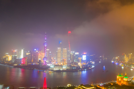 航拍上海城市夜景110